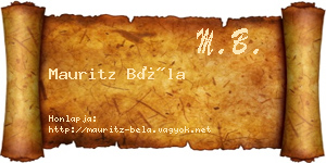 Mauritz Béla névjegykártya